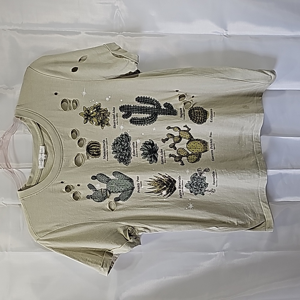 Love & Lazy Days Cactus Shirt Small